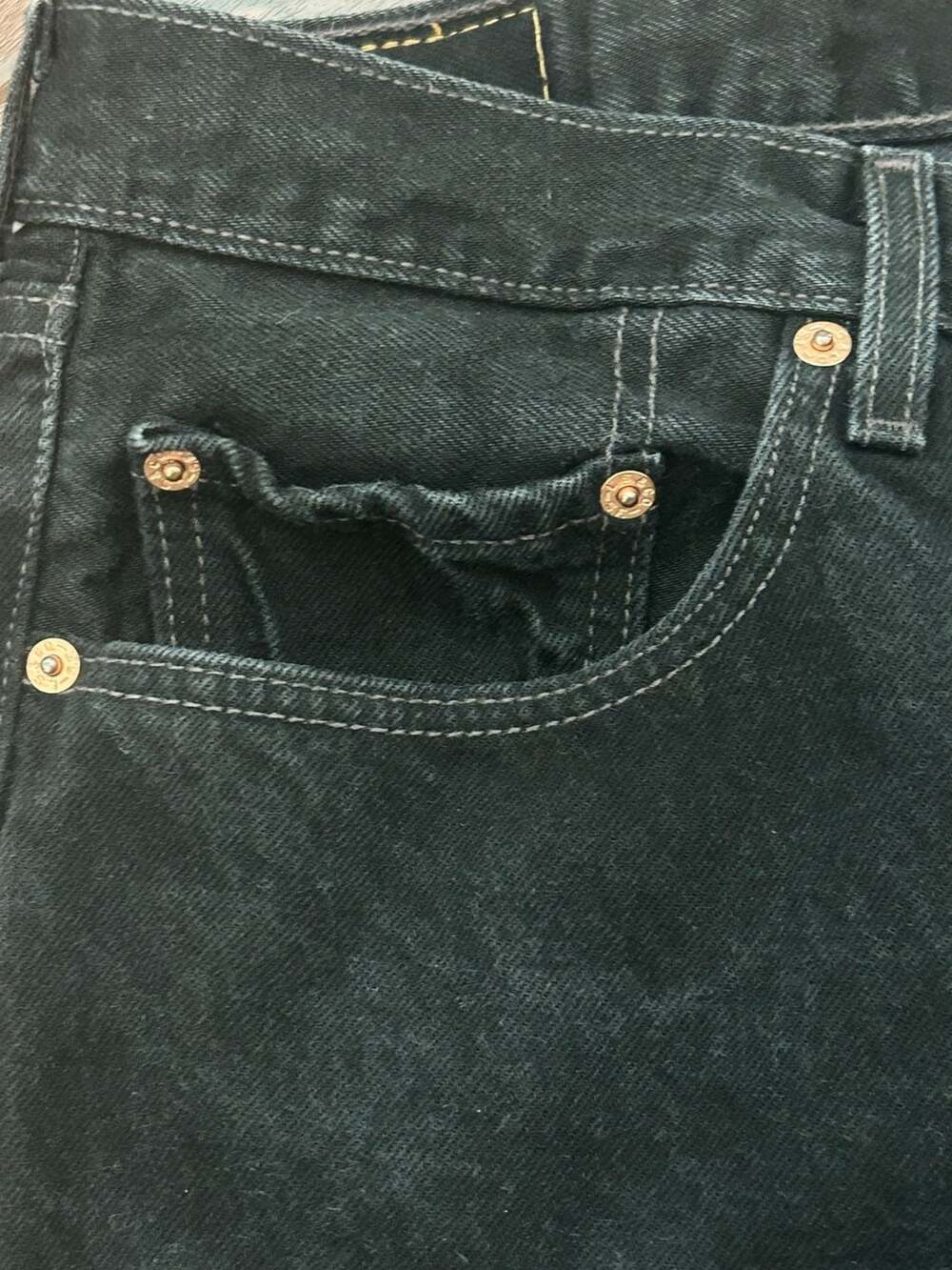 Vintage Y2K Levi's 501 Original Fit Button-Fly Black Denim Jeans Classic Denim - Picture 7 of 13